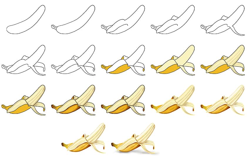 How to Draw a Banana Tree - Really Easy Drawing Tutorial