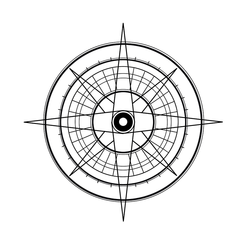 how to draw a compass rose simple