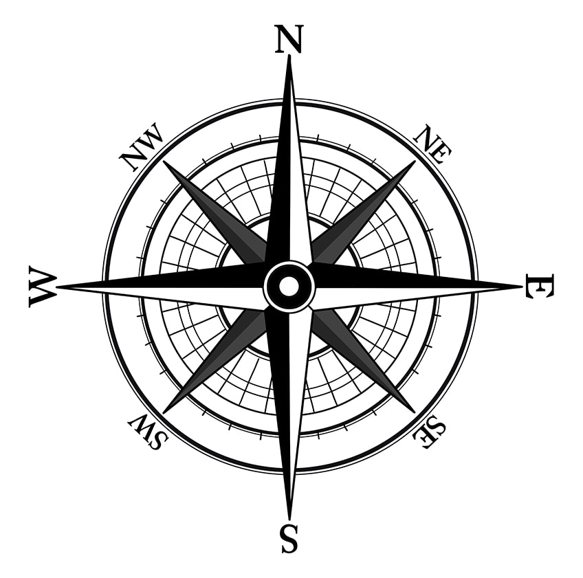 Simple compass rose  Simple compass, Compass rose, Compass