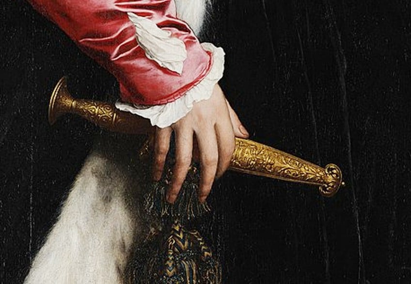Detail of The Ambassadors Painting