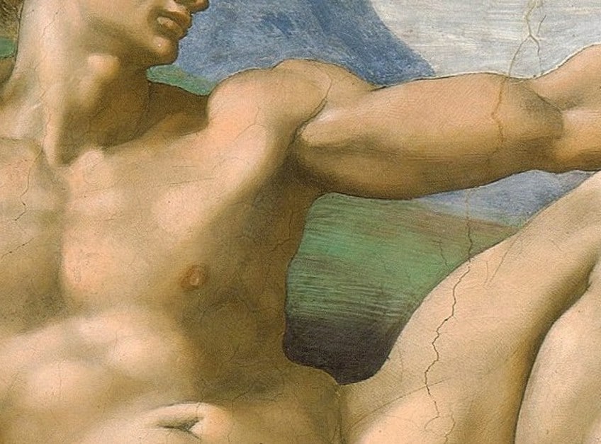 Detail of The Creation of Adam Painting