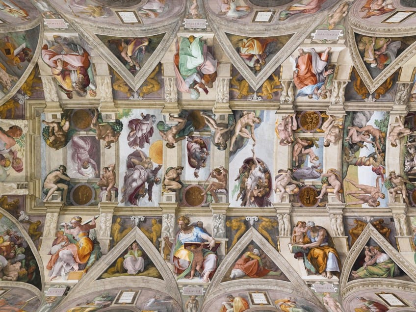 God Touching Adam Ceiling Painting