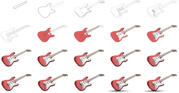 How to Draw a Guitar - Create a Realistic Drawing of a Guitar