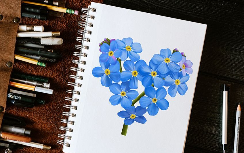 How to Draw a Forget Me Not Flower