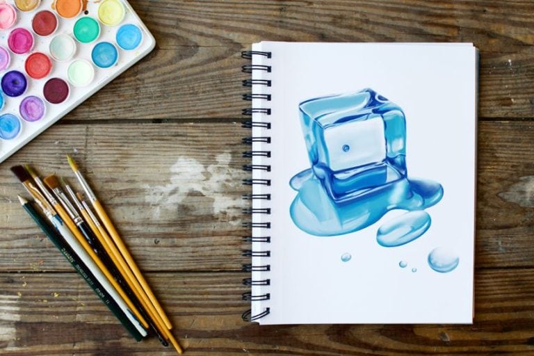 How to Draw an Ice Cube – An Easy Melting Ice Cube Drawing