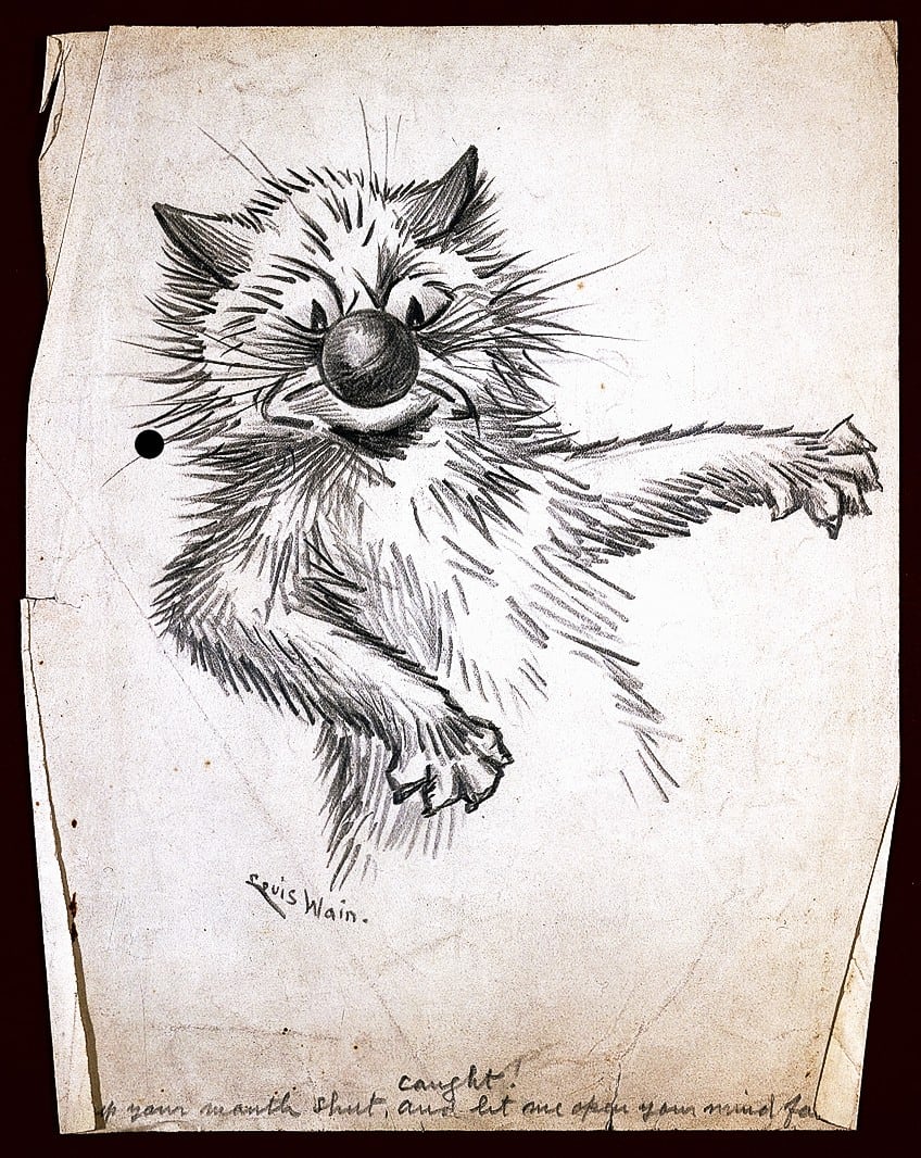 Famous Louis Wain Cat Print the Start of the Race 