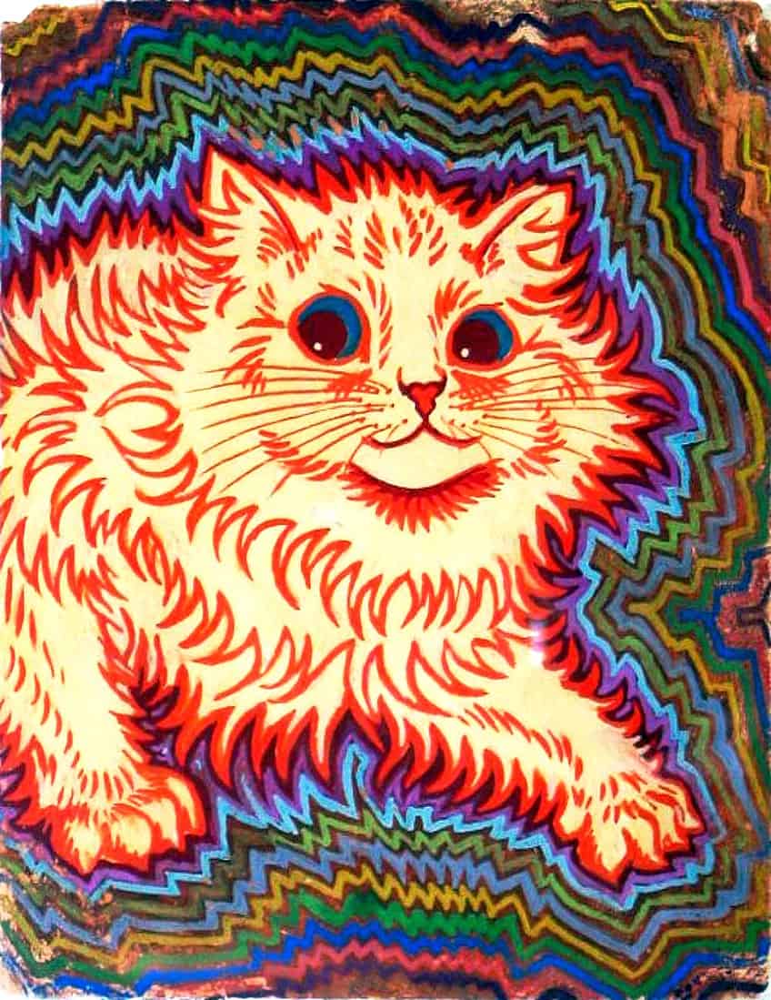 Kaleidoscope Cat Louis Wain Art Print Outsider Art Art 