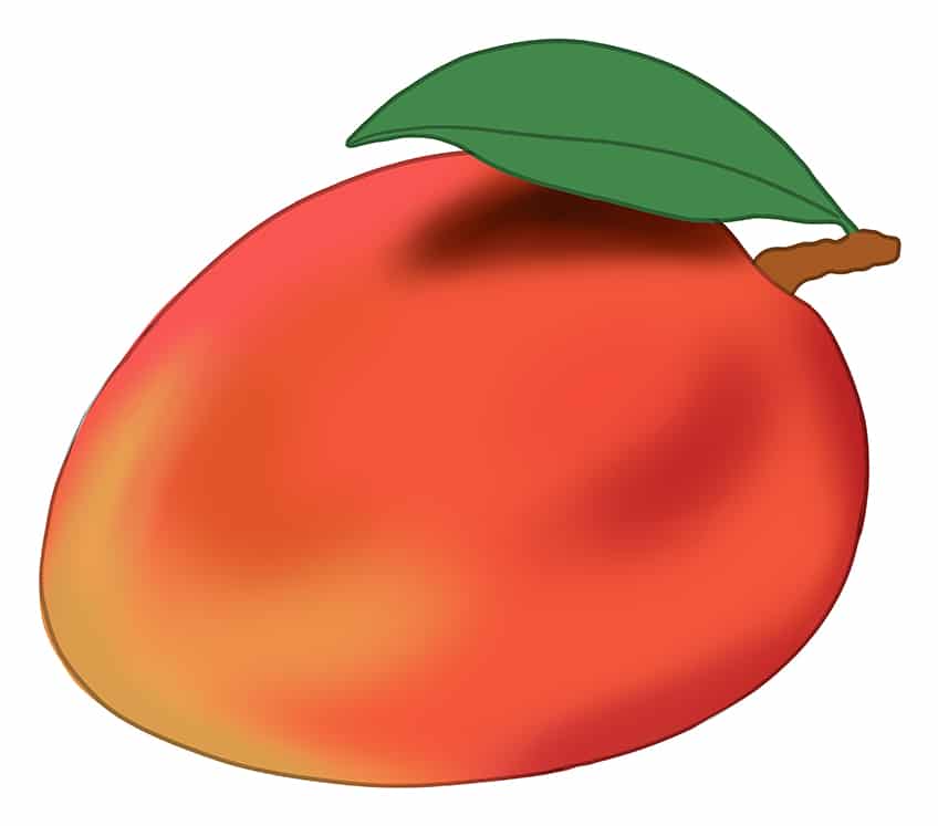 How to Draw a Mango Step by Step - EasyLineDrawing