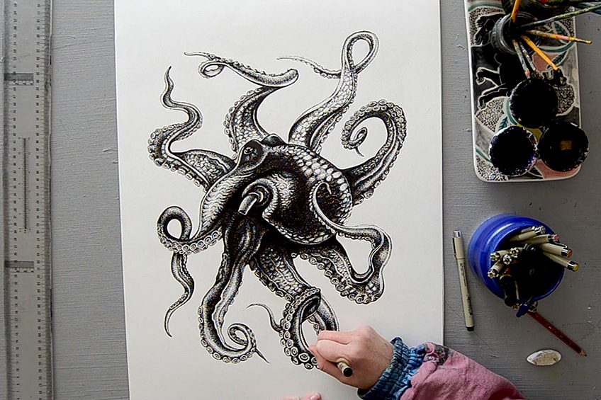 small simple octopus drawing