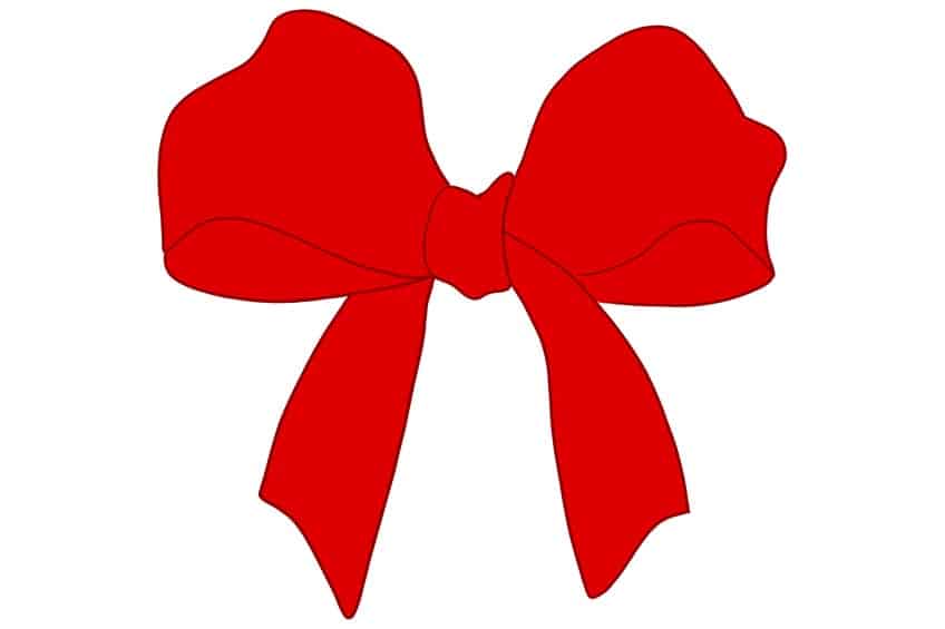 Festive Collection Of Red Ribon Tied Bows With Watercolor Texture