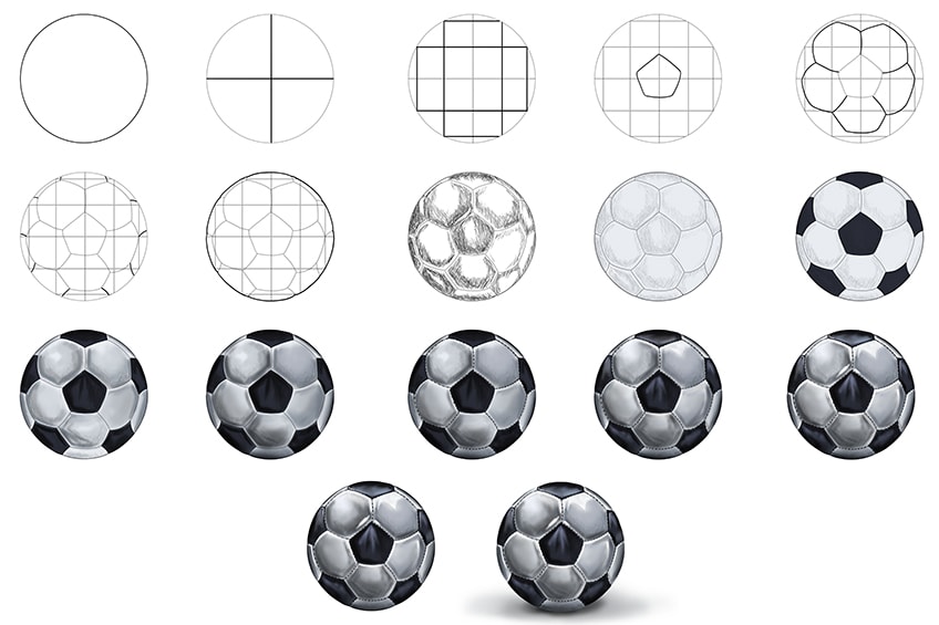 Illustration of soccer ball (line drawing) - Stock Illustration [90088042]  - PIXTA