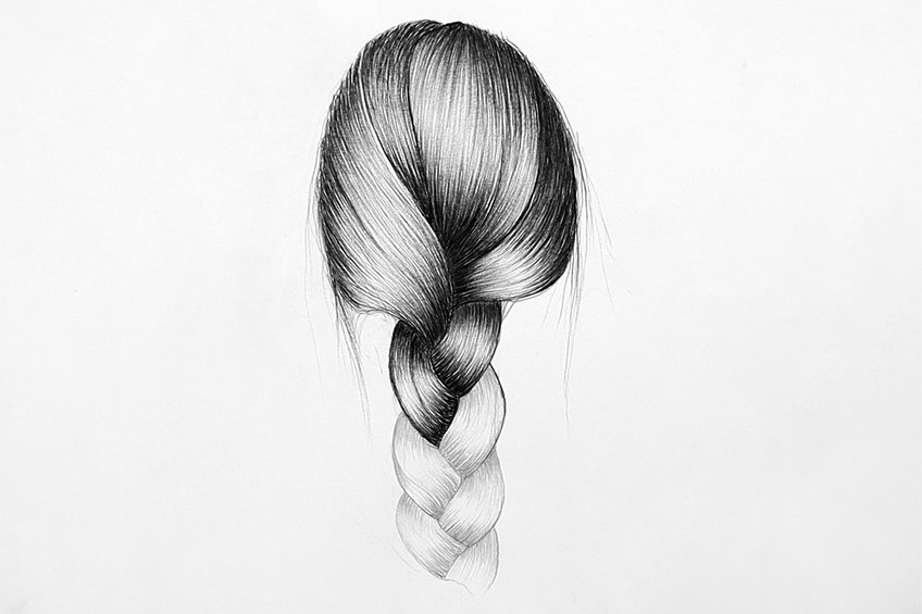 braided hair drawing 27