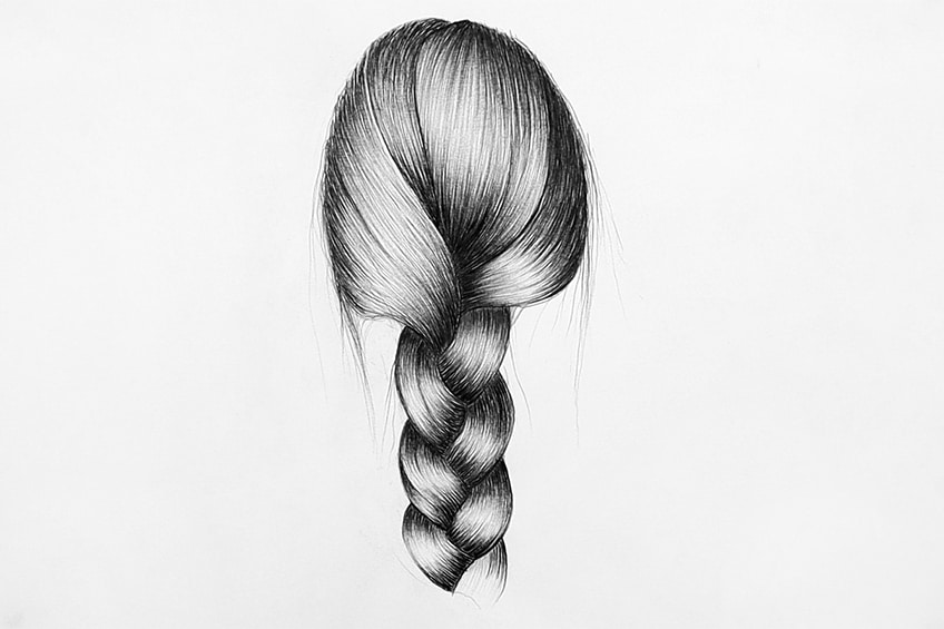 braided hair drawing 33