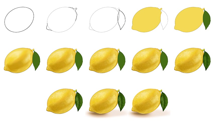 how to draw a lemon