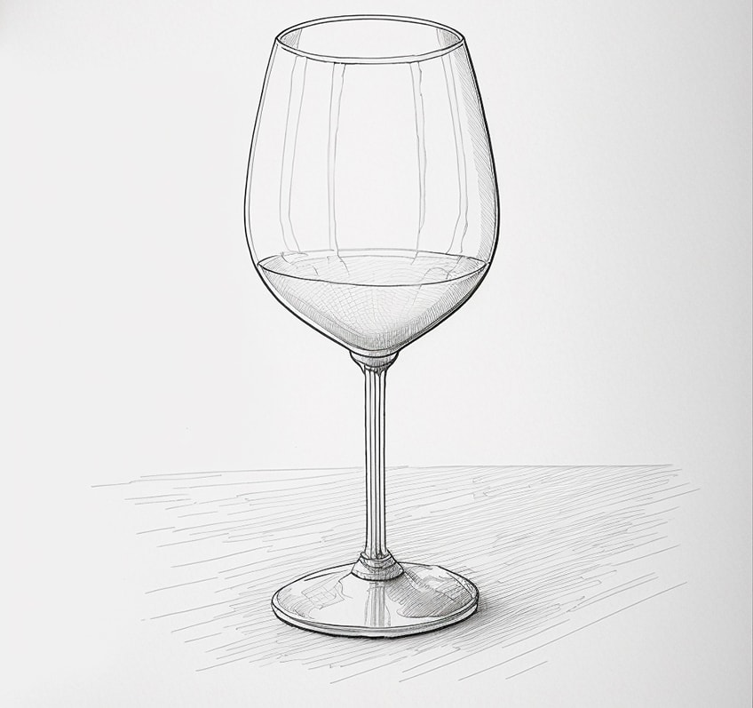 drawing idea wine glass