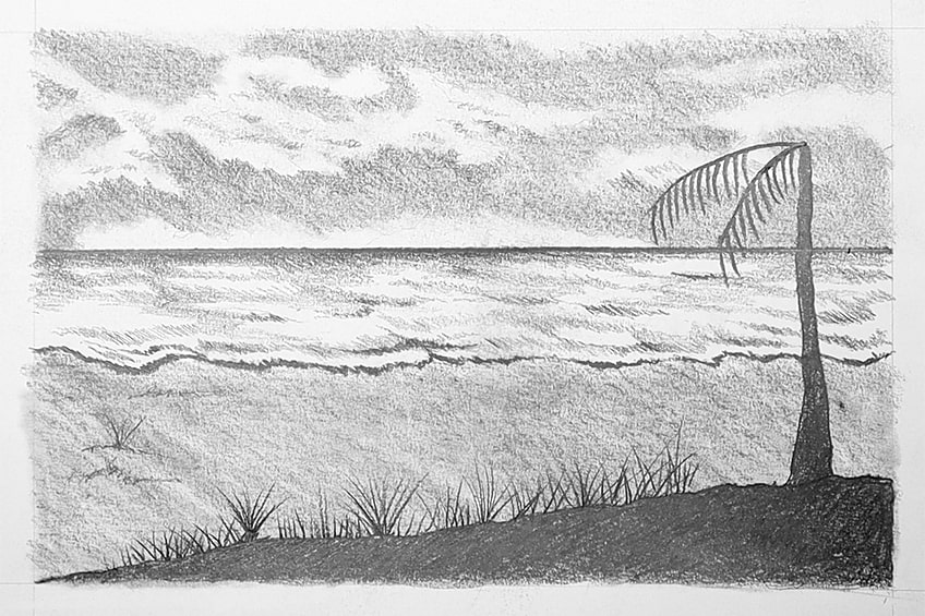 drawing of a beach 24