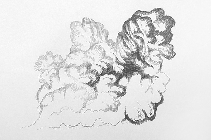 How to draw a rising smoke cloud or explosion cloud 