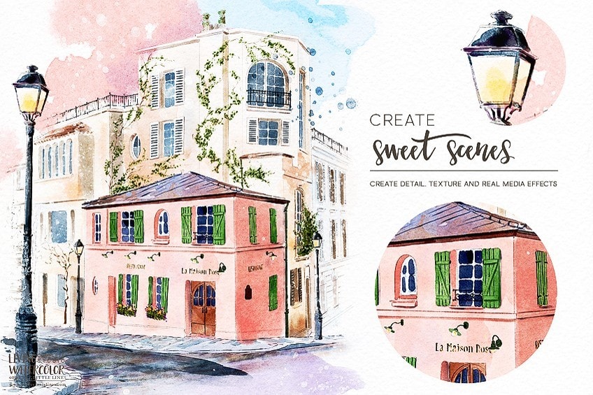 Procreate Watercolor Brushes, Professional Artist, Architecture