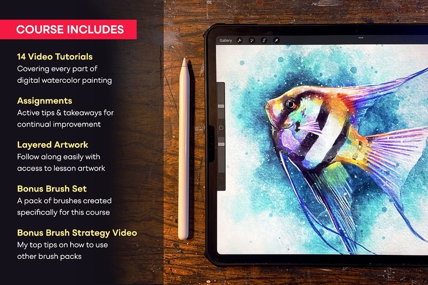 Masterclass Procreate Watercolor Brushes