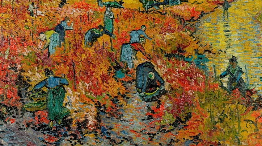 The Red Vineyard Painting Detail