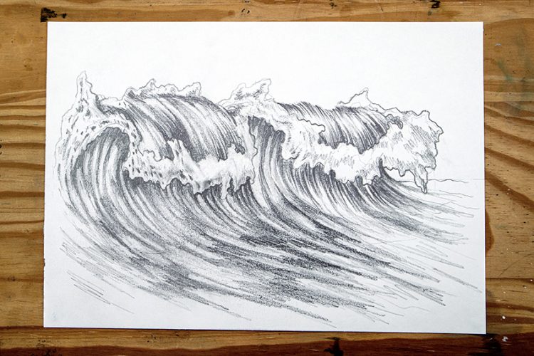 How to Draw Waves A Realistic Ocean Wave Sketch in Pencil