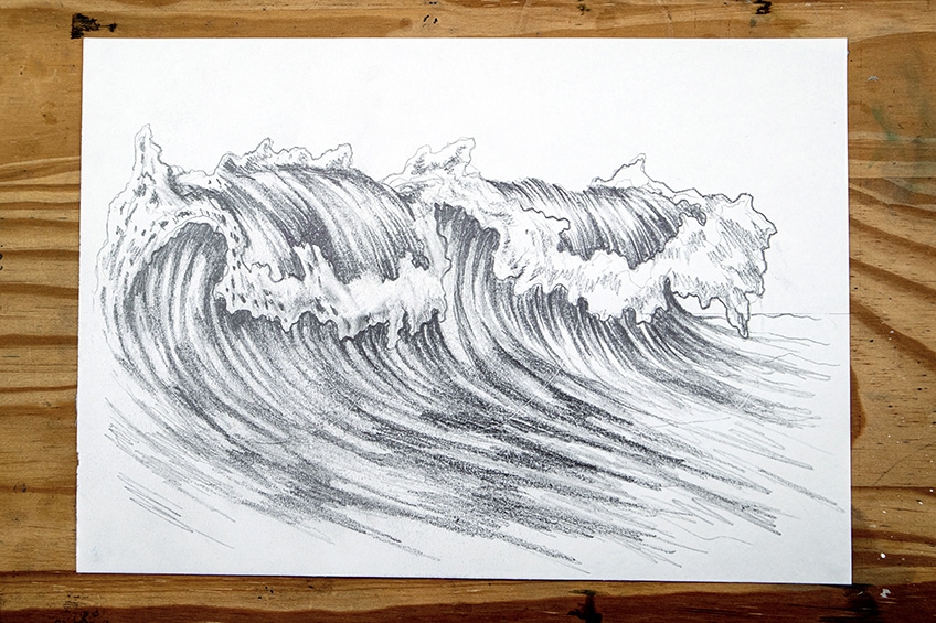 drawing of a wave