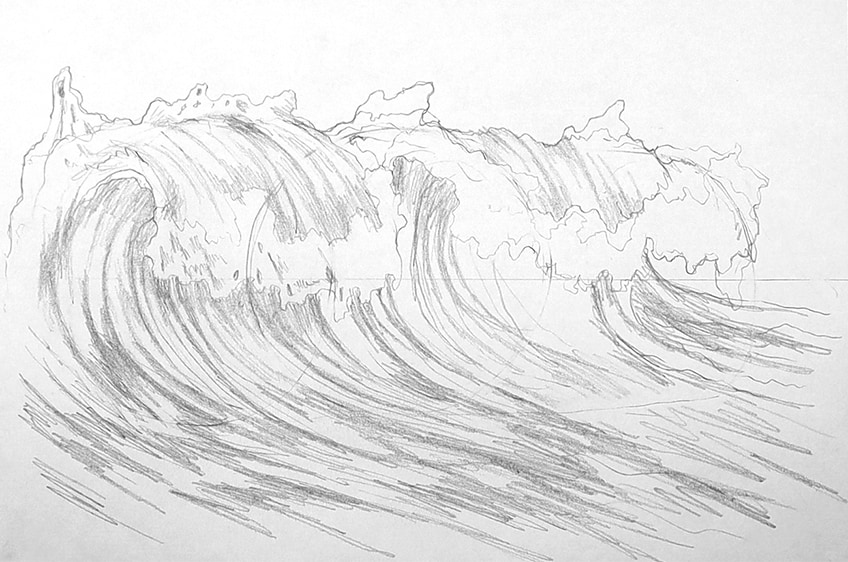 Wave Drawing - How To Draw A Wave Step By Step