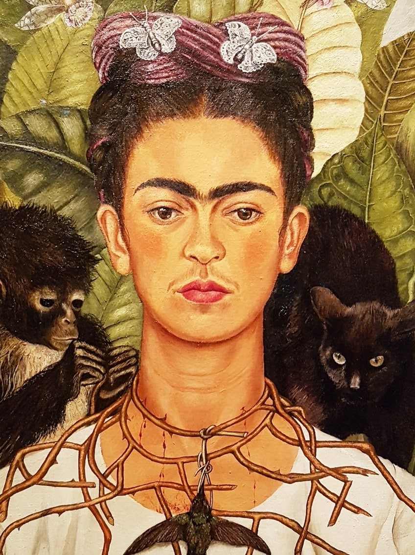 Close-Up of Kahlo's Thorn Necklace Painting