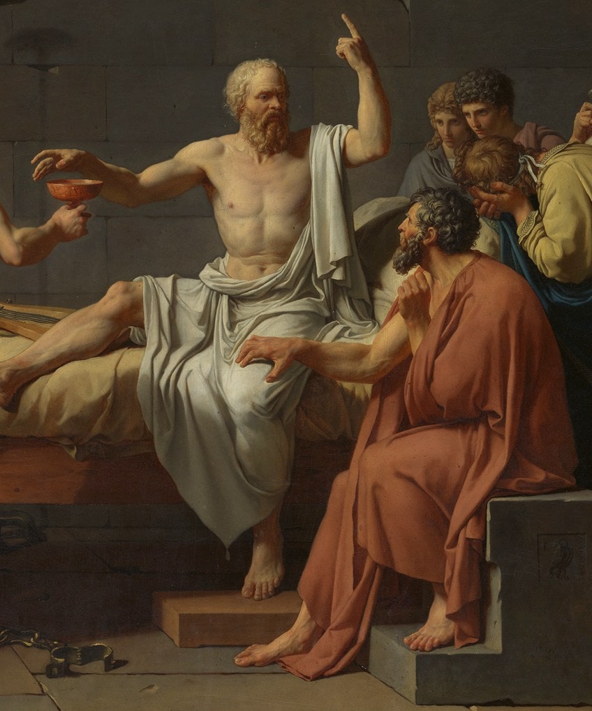 Death of Socrates Painting Close-Up
