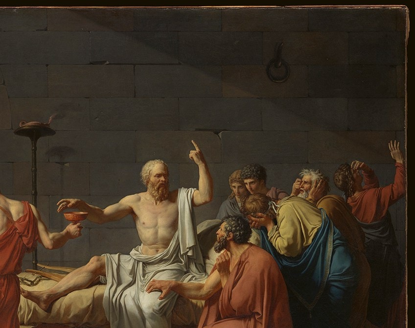 Line in The Death of Socrates Painting