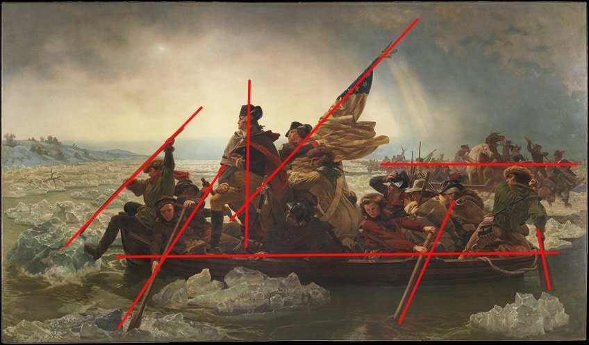 Line in the Washington Crossing the Delaware Painting