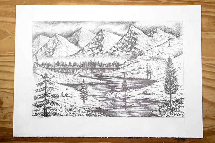 easy drawing of landscape scenery