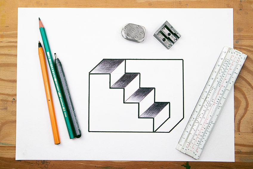 optical illusion drawing on paper