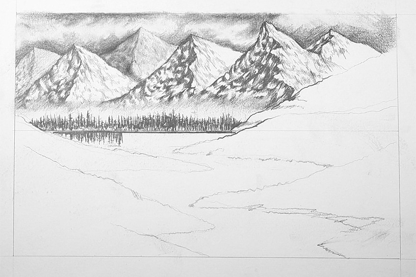 How to Draw a Landscape: Narrated Pencil Drawing 