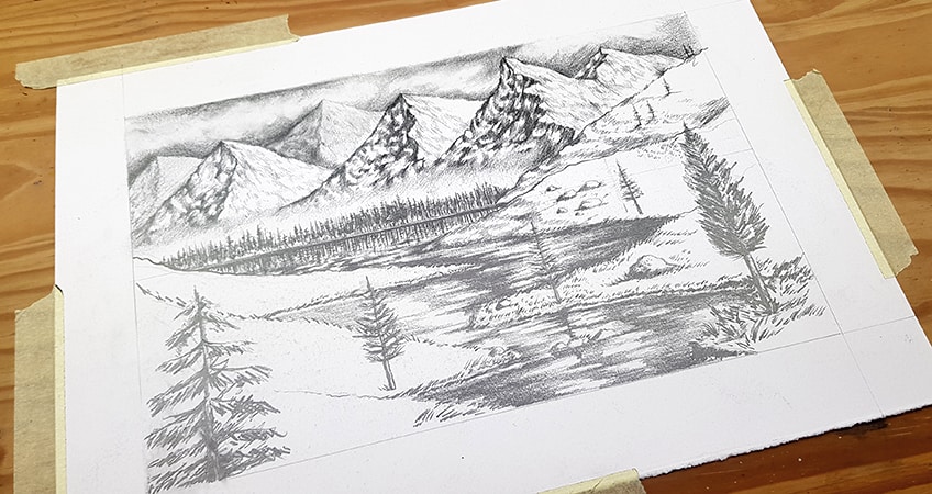 easy landscape drawings step by step