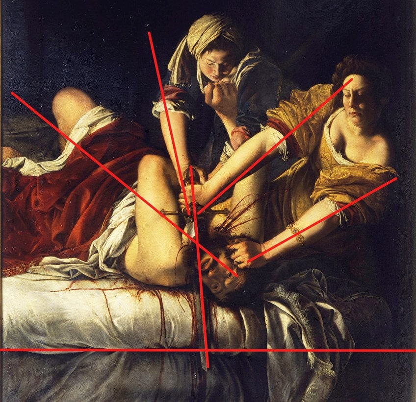 Line in the Judith Beheading Holofernes Painting