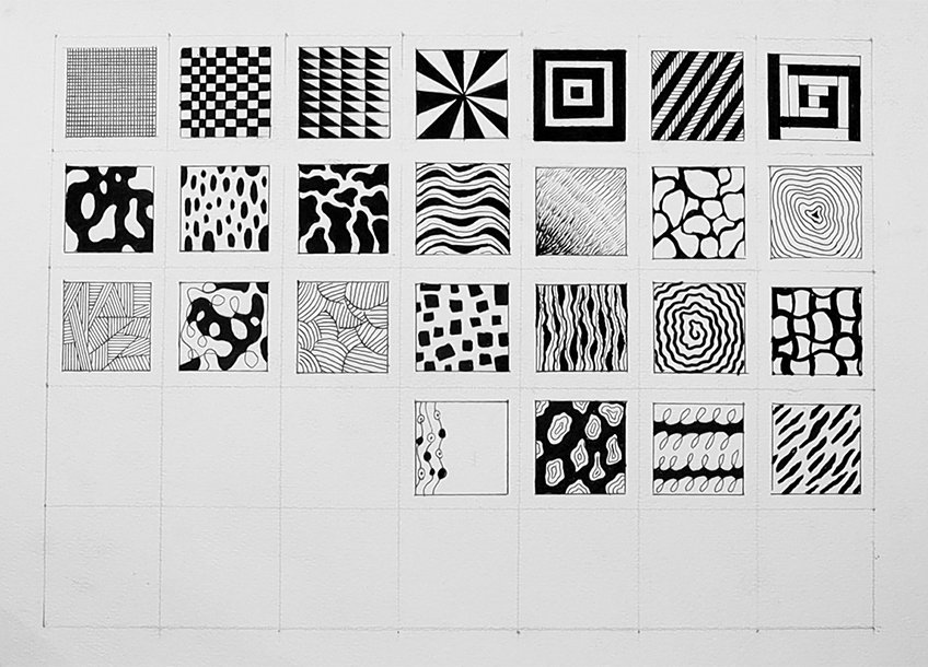 drawing of basic pattern step 40