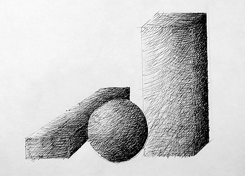 Shading in crosshatching  Cross hatching Hatch drawing Drawings