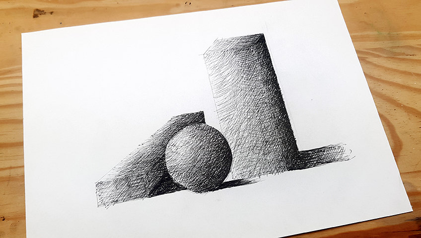 crosshatch pencil drawing