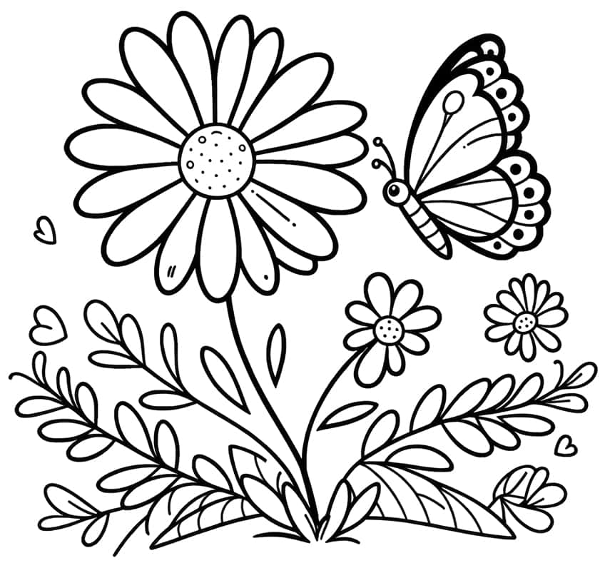 flower coloring page 19