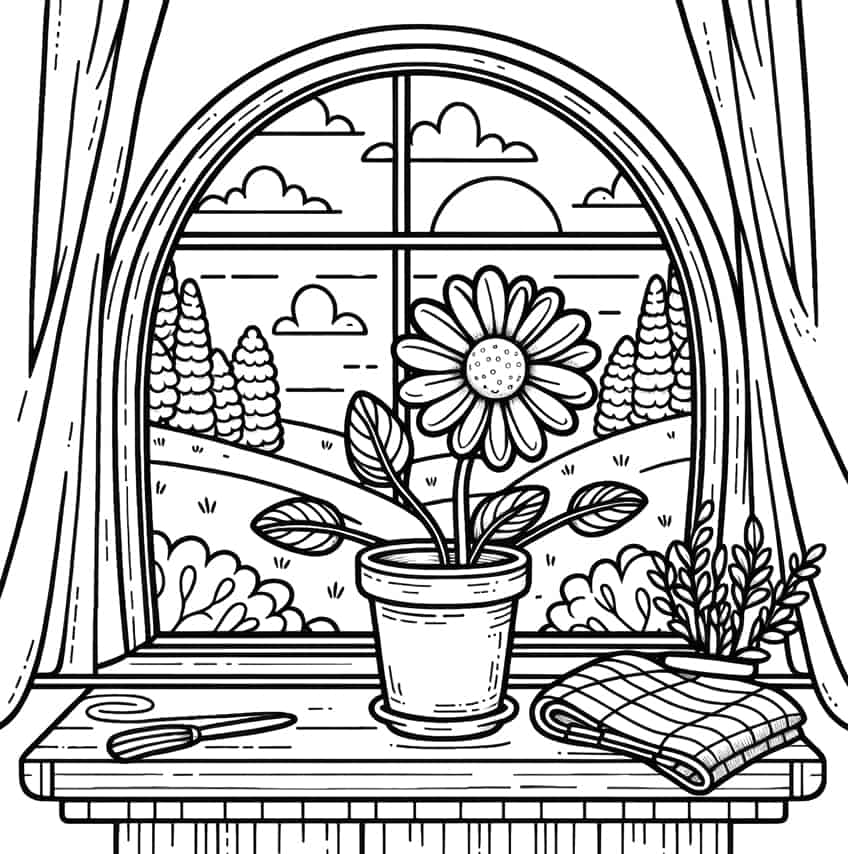 flower coloring page 21