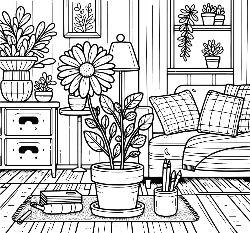 flower coloring page 24