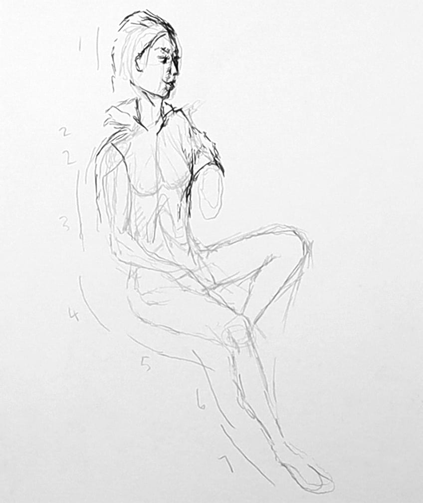 person drawing 35