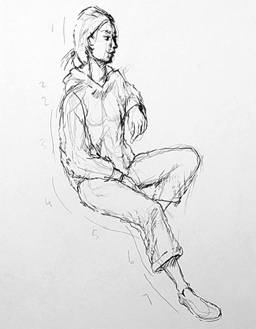 person drawing 37