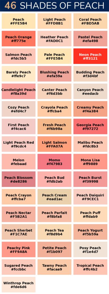 Peach Color - 77 Different Shades and Everything Else