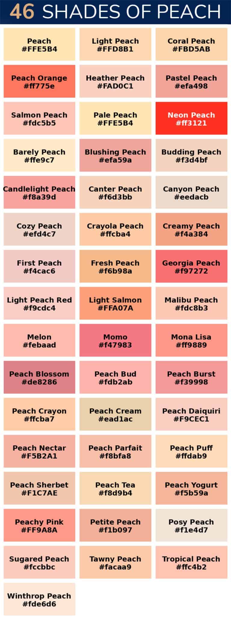 Peach Color 77 Different Shades and Everything Else