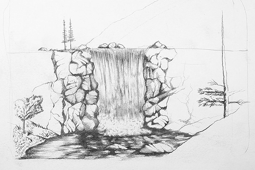 waterfall drawing 25