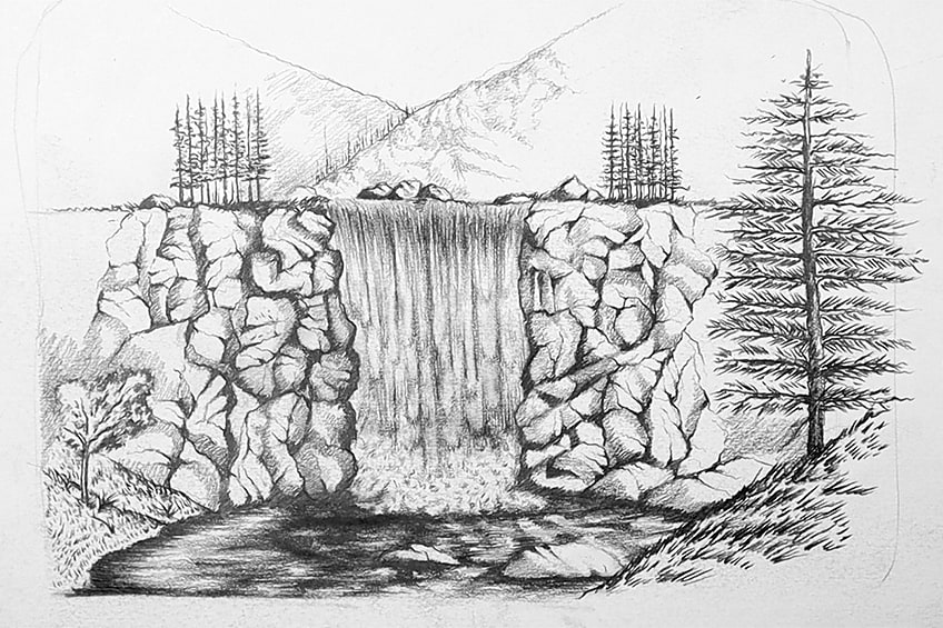 waterfall drawing 34