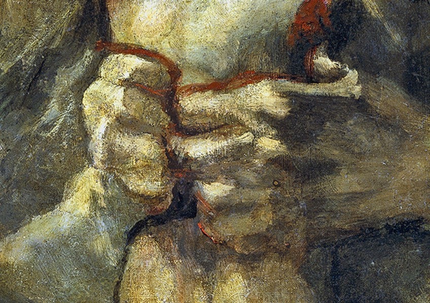 Detail of the Saturn Devouring His Son Painting