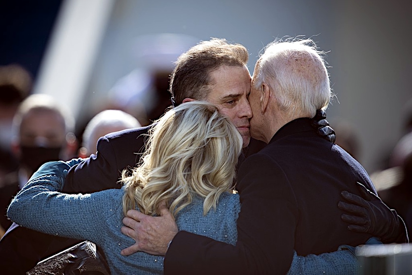 Hunter with Jill and Joe Biden